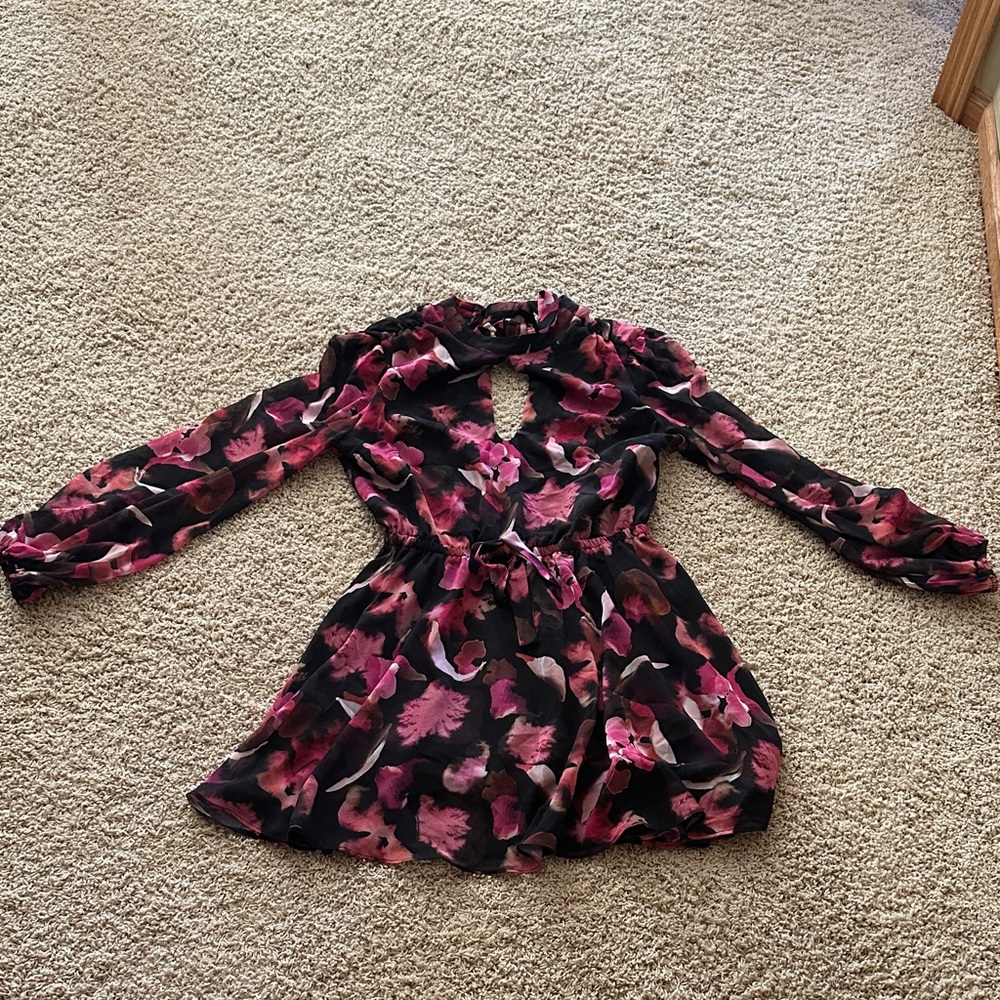 Floral Long Sleeve Mini Dress